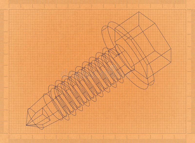 Bolt Drawing Blueprint Stock Illustrations 227 Bolt Drawing Blueprint