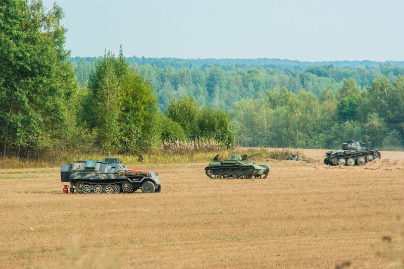 Shooting the film `Ilyinsky frontier` in the Kaluga region of Russia. In Medynsky district of Kaluga region military-historical film `Ilyinsky frontier` Studio royalty free stock photography Shooting the film `Ilyinsky frontier` in the Kaluga region of Russia. In Medynsky district of Kaluga region military-historical film `Ilyinsky frontier` Studio royalty free stock photography