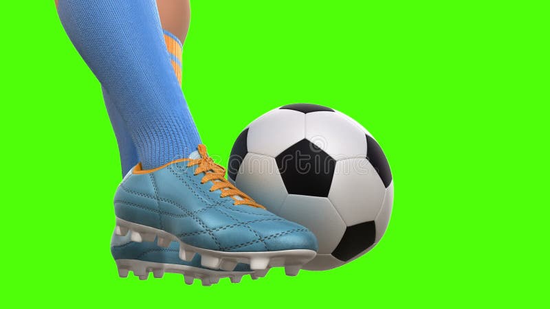 Shooting on goal in slow motion on a green screen royalty free illustration