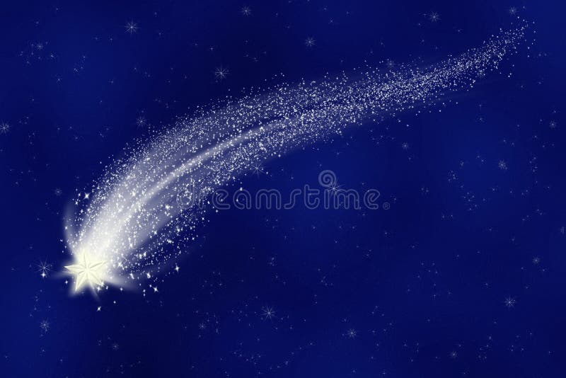 Skvělá ilustrace shooting star na hvězdné nebe.