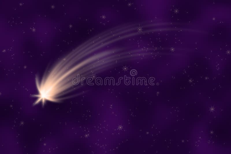 Shooting star in night sky vector illustration