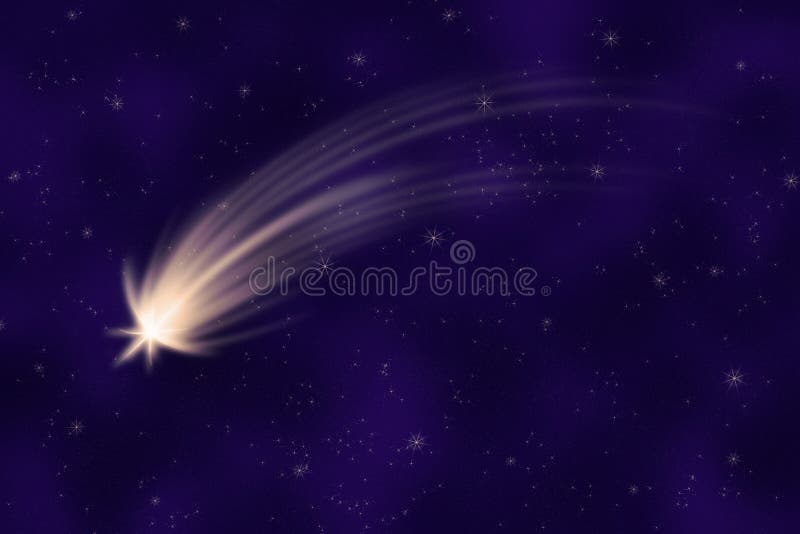 Shooting star in night sky royalty free illustration