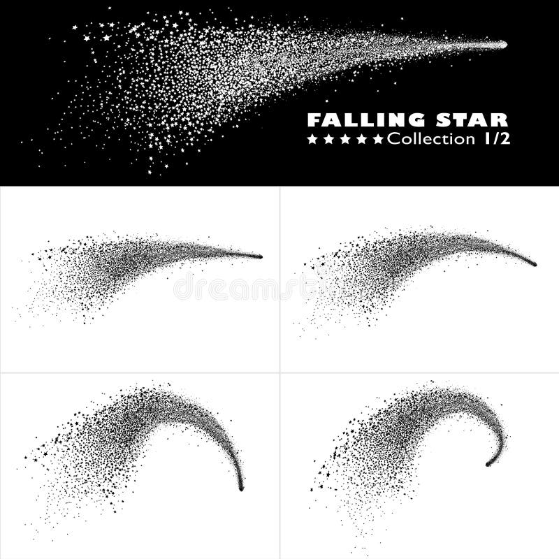 Shooting Star Trail Vector Collection 1 - Falling Star