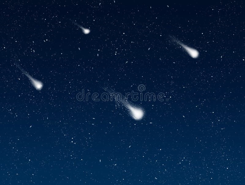 Shooting Stars in Night Sky Stock Illustration Illustration of starry