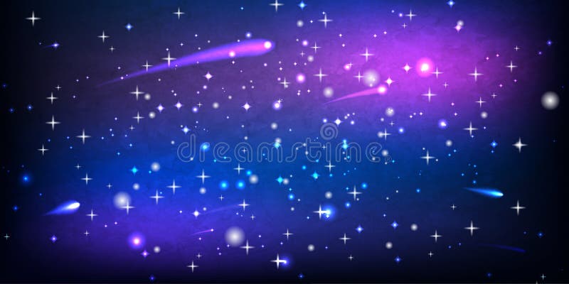 Shooting stars in the night sky. Panorama of the night sky with falling stars. Meteorites. Space. Vector. Eps10. Shooting stars in the night sky. Panorama of the night sky with falling stars. Meteorites. Space. Vector. Eps10.