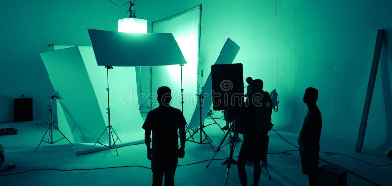 Shooting studio for photographer and creative art director with production crew team