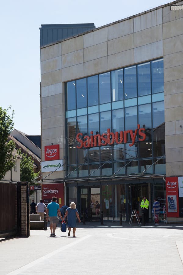 The Shop Front of Sainsbury`s in Bicester in the UK Editorial Photo