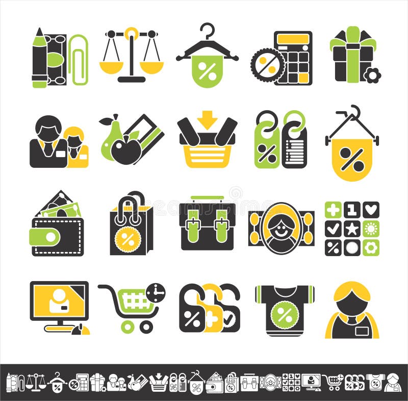 Shop icons stock illustration