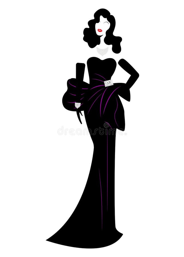 Shop Logo Fashion Woman, Black Silhouette Diva. Company Logo Design, Beautiful Cover Girl Retro , Stock Vector Illustration of logo, design: 107591569