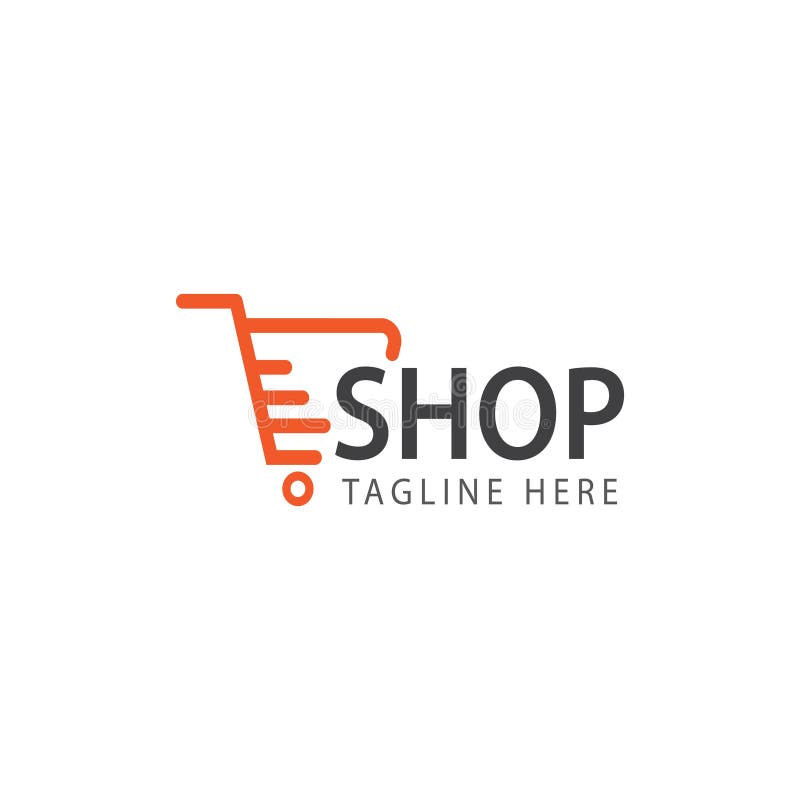 Shop Logo Vector Template Design Illustration stock illustration
