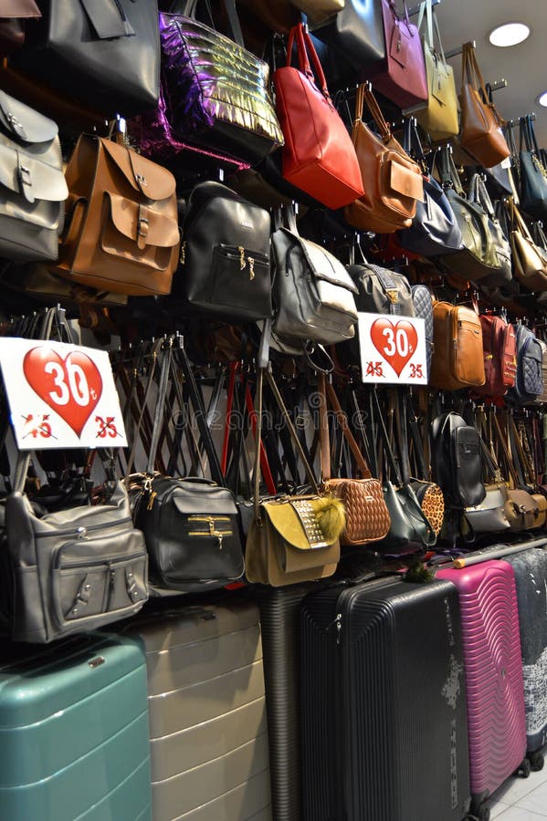 A Shop Selling Women`s Private Leather Bags Editorial Stock Image ...