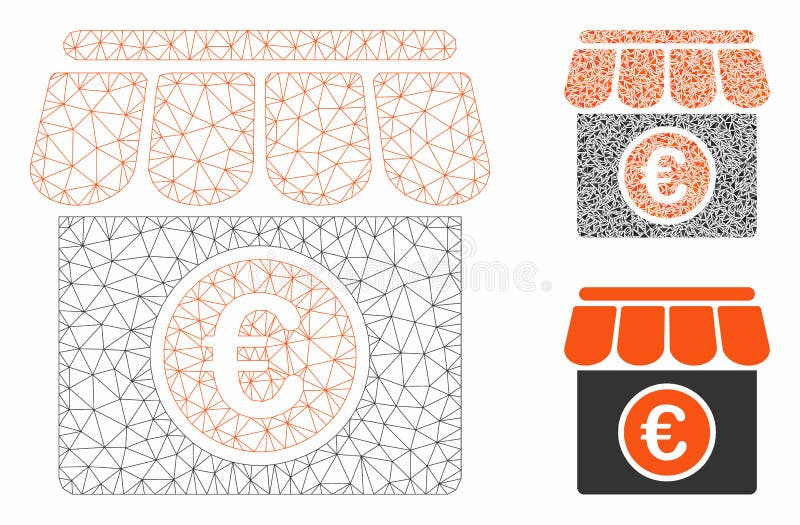 Shop Vector Mesh Wire Frame Model and Triangle Mosaic Icon vector illustration