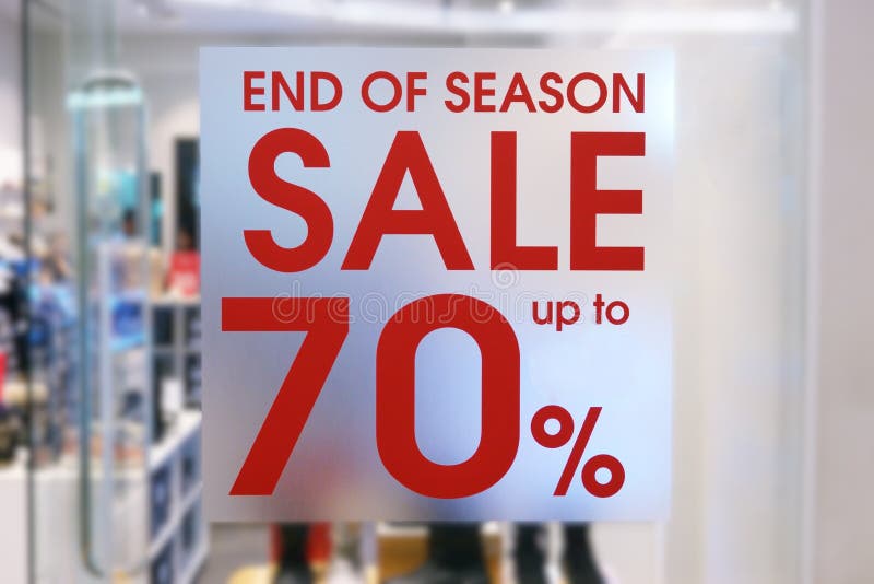 Shop Window With Sale Sign at shopping mall
