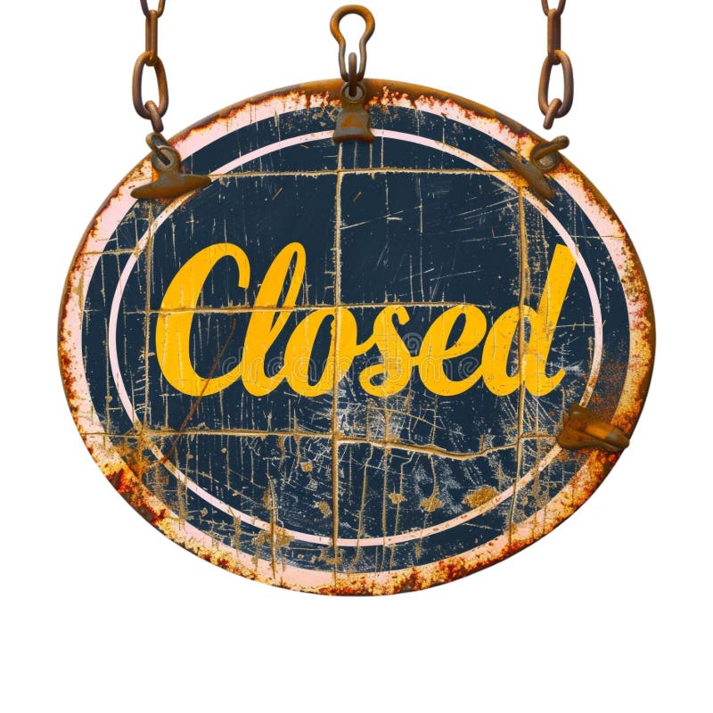Shop Închis Board Sign pe fundal transparent Ai Generat royalty free illustration