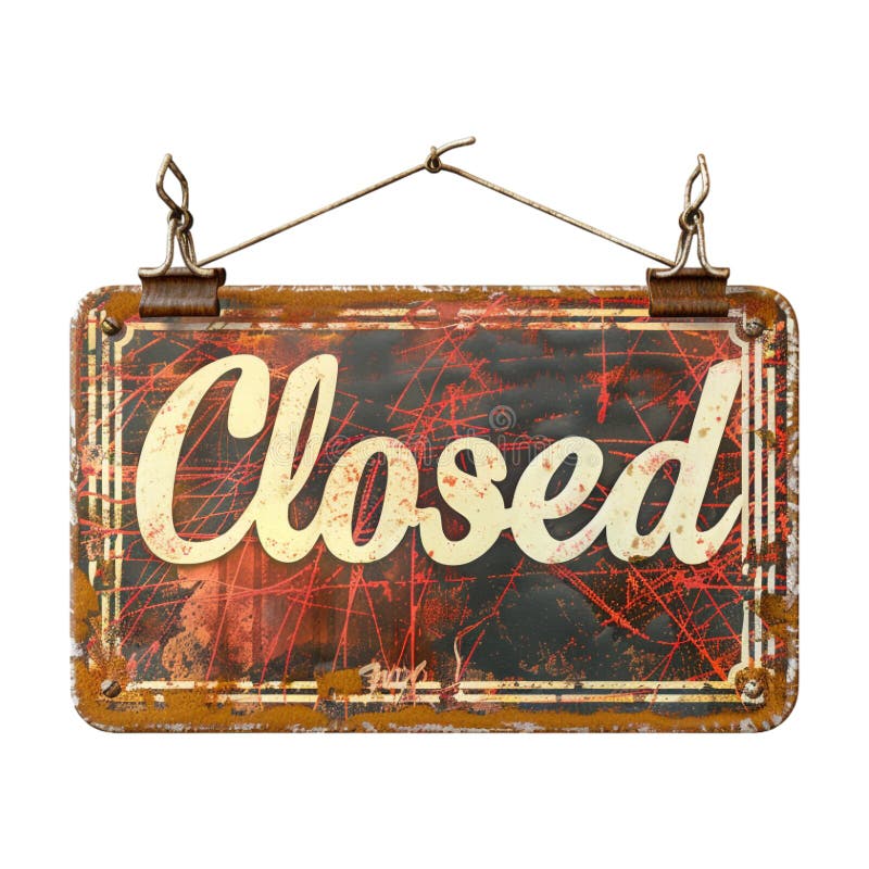 Shop Închis Board Sign pe fundal transparent Ai Generat stock illustration