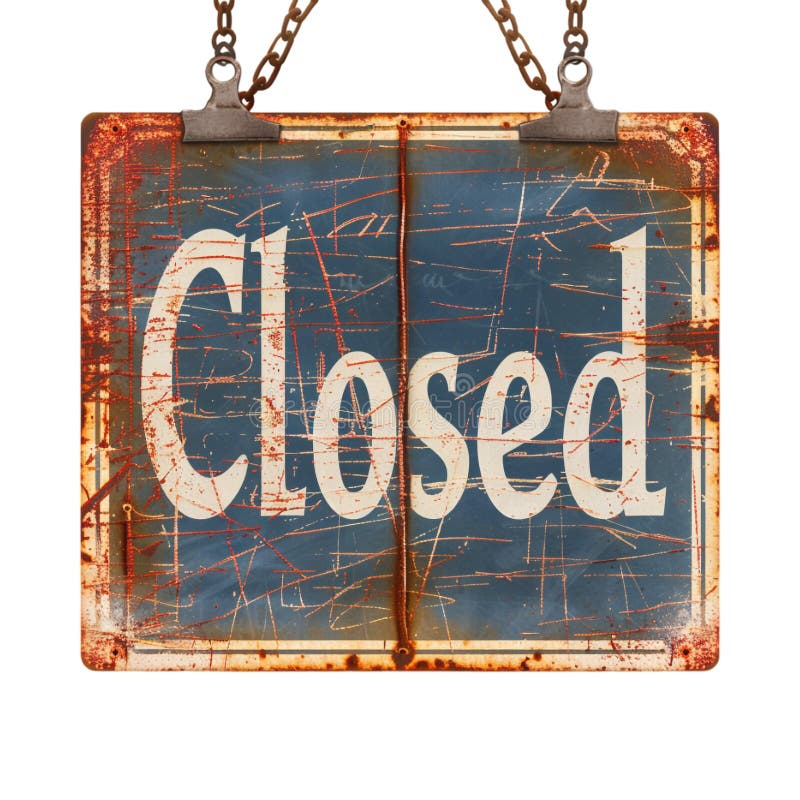 Shop Închis Board Sign pe fundal transparent Ai Generat royalty free illustration