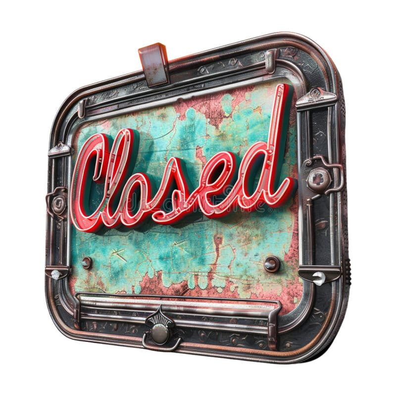 Shop Închis Board Sign pe fundal transparent Ai Generat royalty free illustration