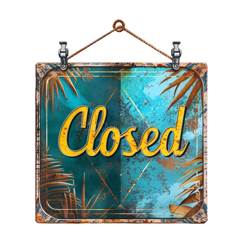 Shop Închis Board Sign pe fundal transparent Ai Generat stock illustration