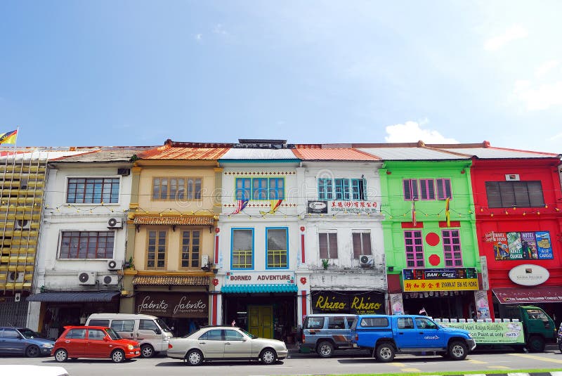 Shophouses at Kuching Town. Editorial Stock Image Image of asia