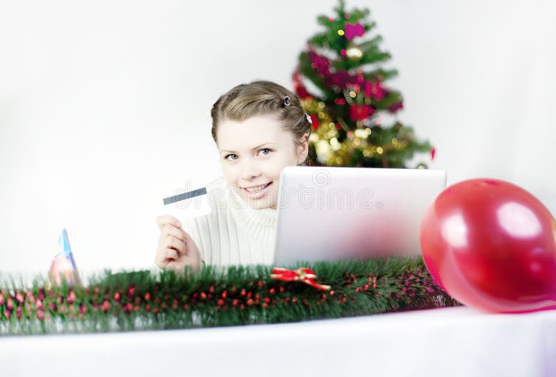 Shoping in linea immagine stock