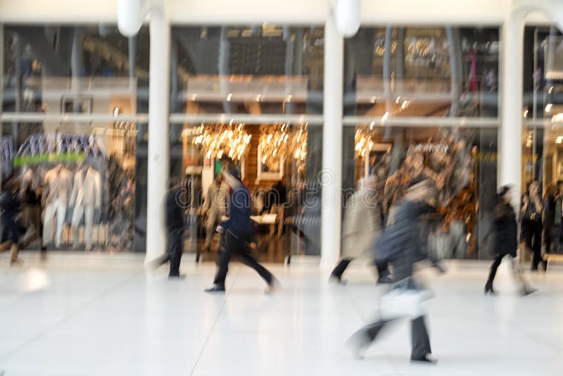 Shopper Walking Past A Store Window, Zoom Effect, Motion Blur Stock ...