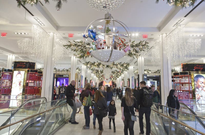 Shoppers Inside Macy's At Christmas Time In NYC Editorial Stock Image ...