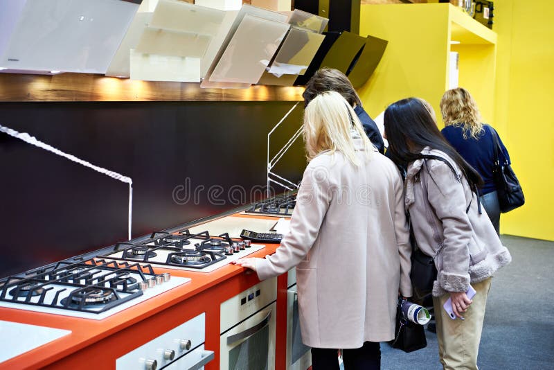 Shoppers at Kitchen Appliance Store Stock Image Image of indoors