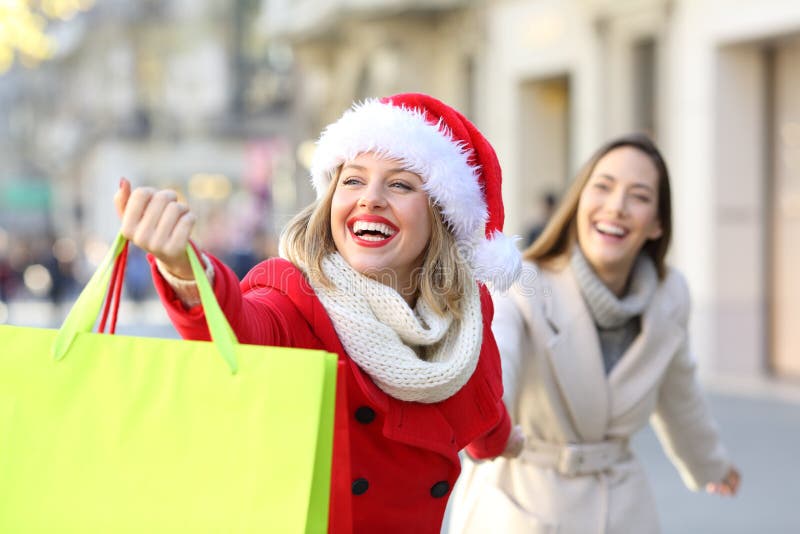 Shoppers Shopping in Christmas on the Street Stock Photo Image of Christmas Shoppers