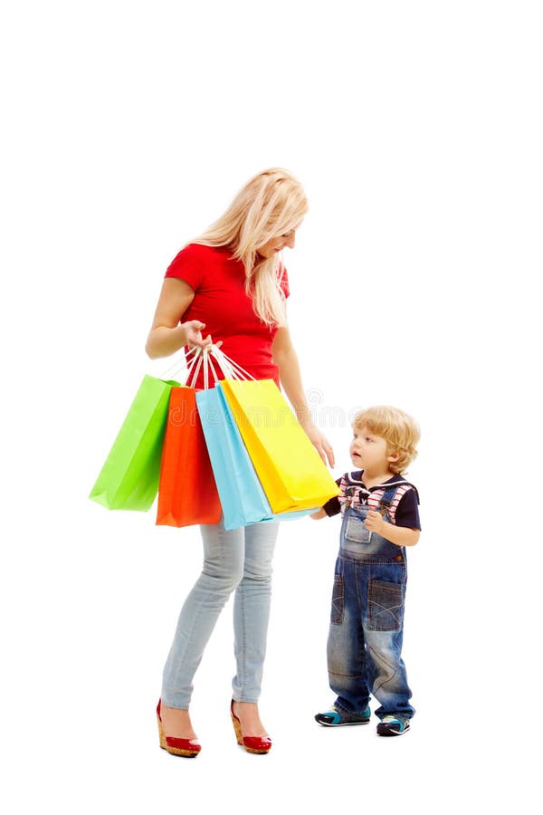 Fashion-monger Baby on Shopping with Mom Stock Photo - Image of cute ...