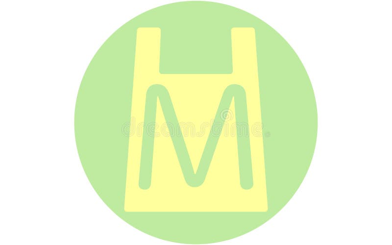 Shopping Bag Charge Icon Simple Icon Illustration, Green Stock Vector