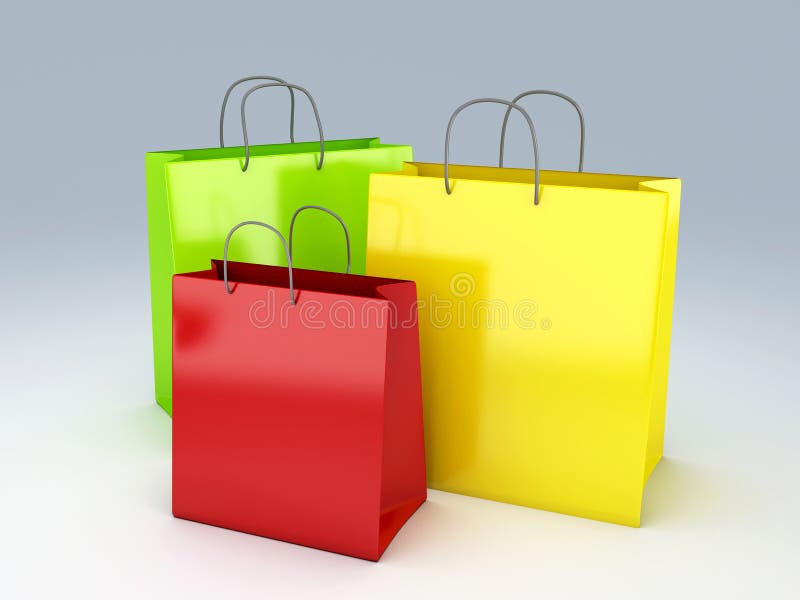 Shopping Bags, Carrier Bags Icons Symbols Stock Vector - Illustration ...