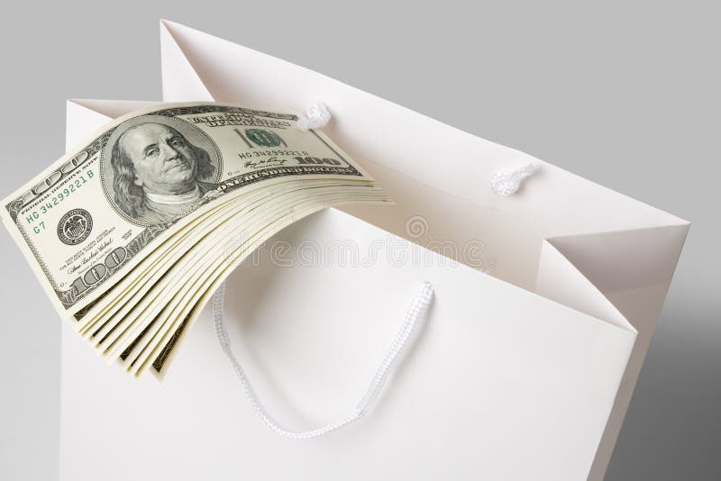 Shopping Bag and Dollar stock photo. Image of retail 10594828