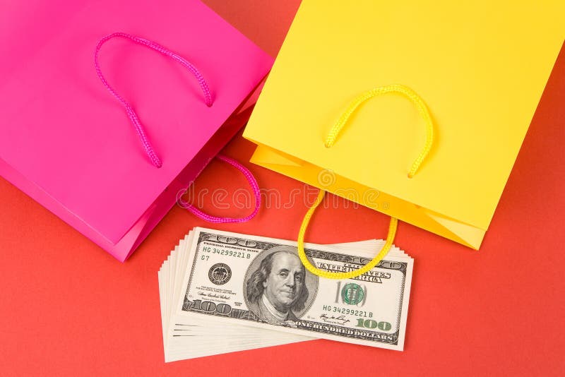 Shopping Bag and Dollar stock image. Image of dollar 10799323