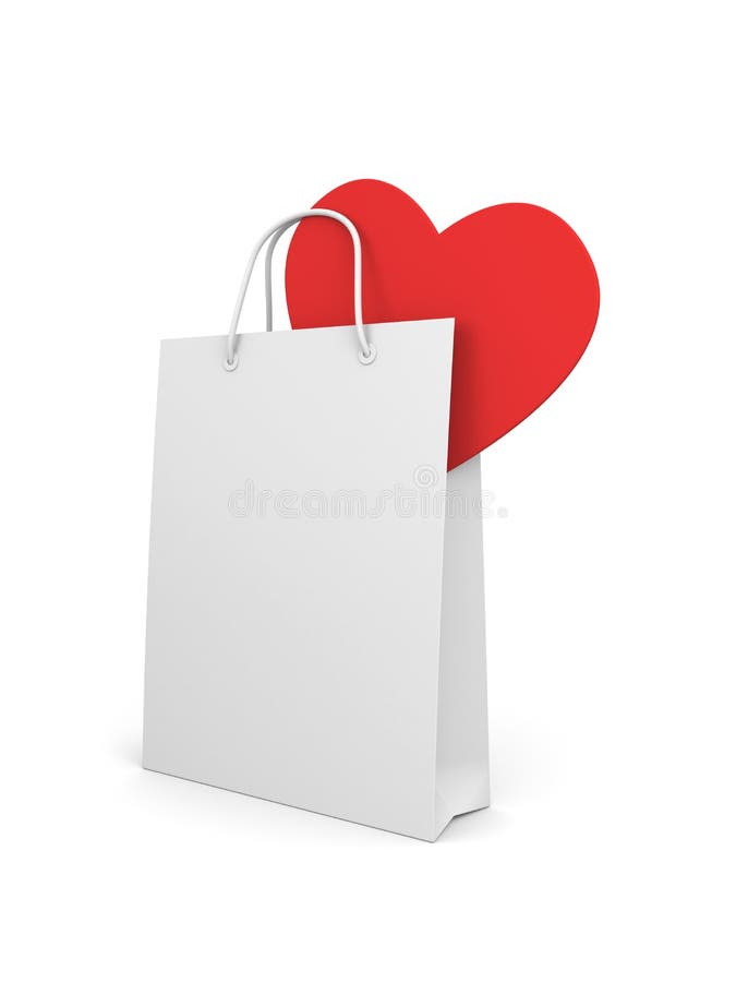 Shopping bag with heart