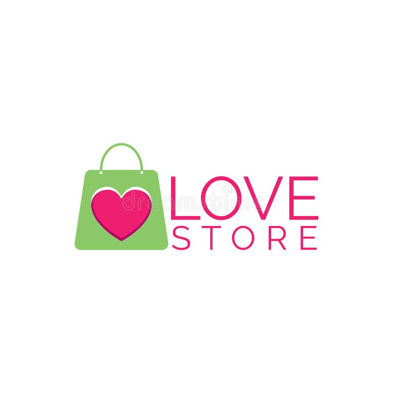 Shopping Bag and Heart Icon Vector Logo Design. Stock Vector ...