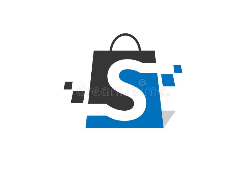 Shopping Bag Icon with Letter S Trendy and Modern Logo Stock Vector ...
