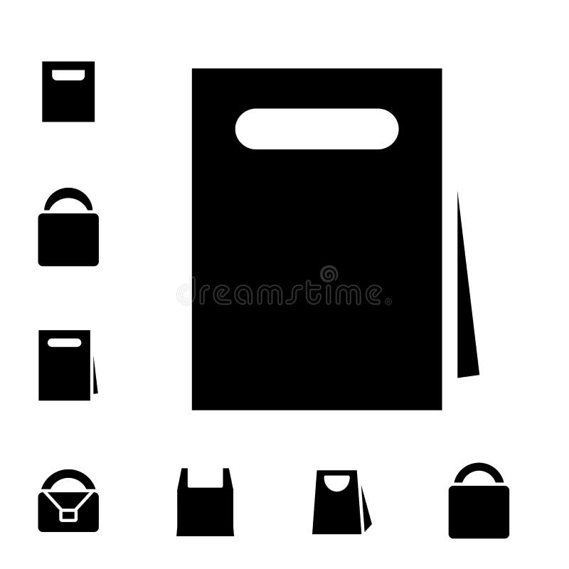 Shopping Bag Icons stock vector. Illustration of container - 89946325