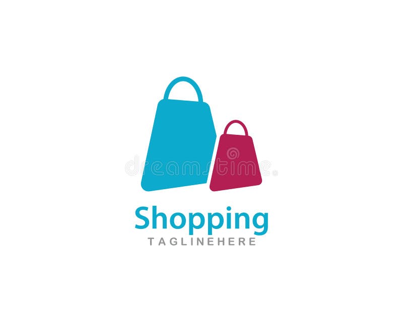 Shopping Bag Logo Design Concept of Online Shop Icon and Cart Vector ...
