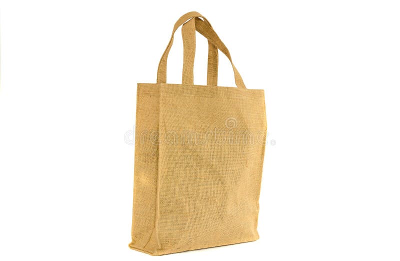 Shopping bag made out of recycled sack stock image