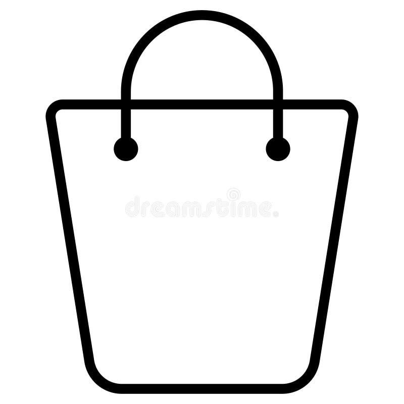 Shopping Bag. Outline Shopping Bag Stock Vector Illustration of
