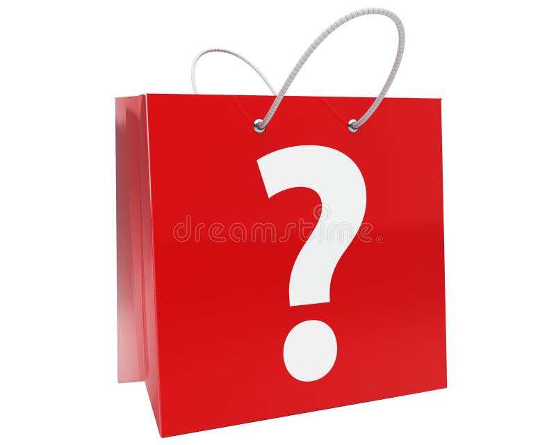 Shopping bag with question mark