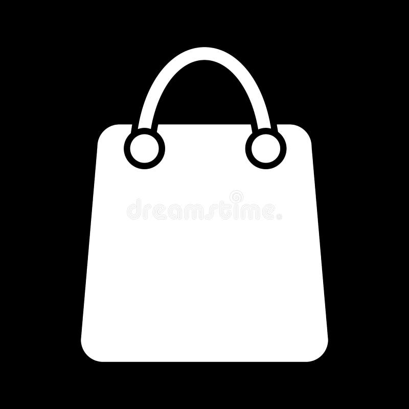Shopping Bag Vector Icon. Black and White Bag Illustration with Blank