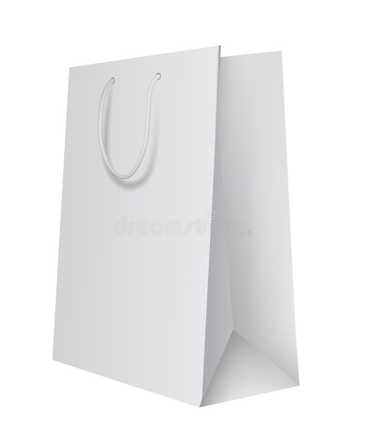 White Blank Hand Cake, Bread Packaging Paper Bag Stock Vector ...