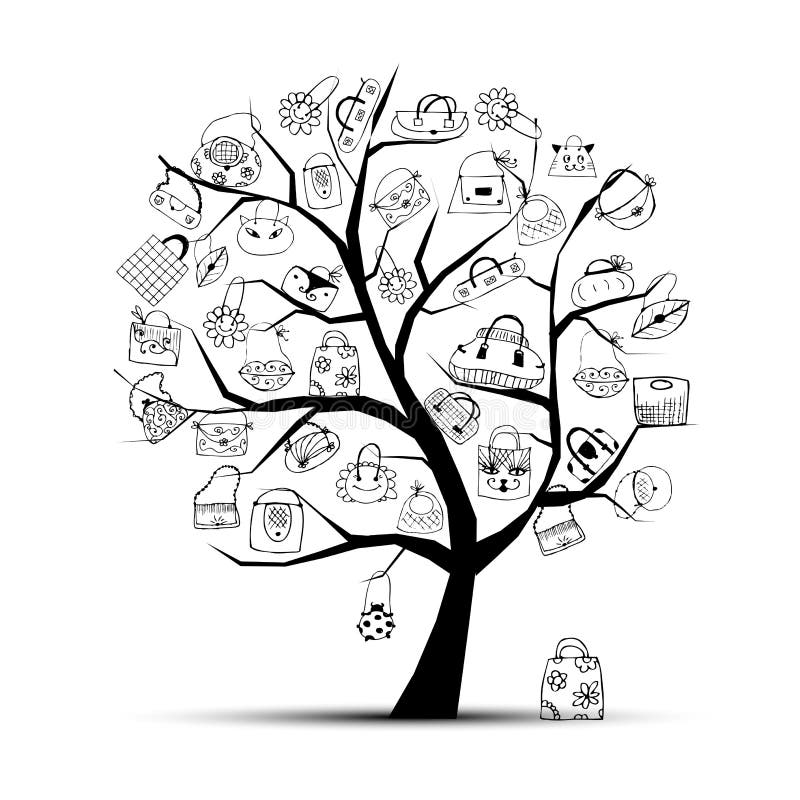 Shopping bags on tree for your design