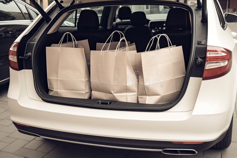 Woman Shopping Bags Car Stock Illustrations 198 Woman Shopping Bags