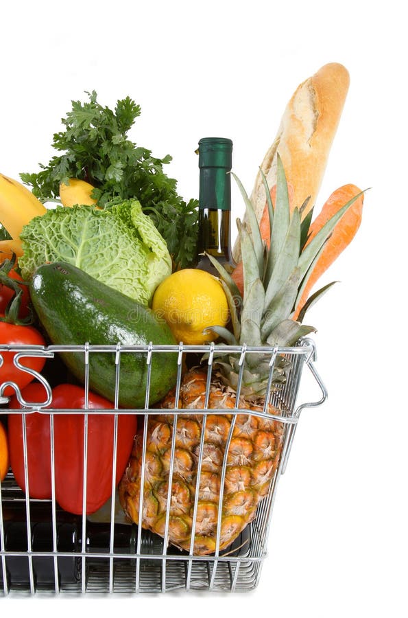 Shopping basket stock image. Image of green, full, healthy 11758715