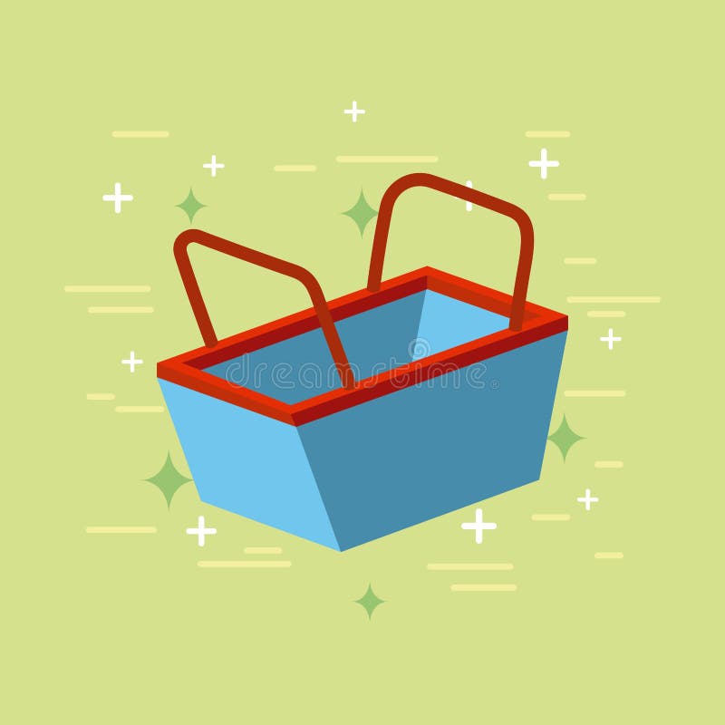 Shopping basket flat stock vector. Illustration of 93415149