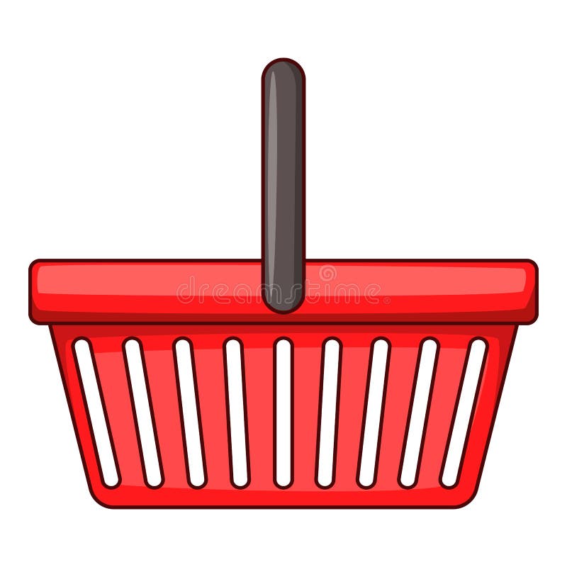 Shopping Basket Icon, Cartoon Style Stock Illustration - Illustration