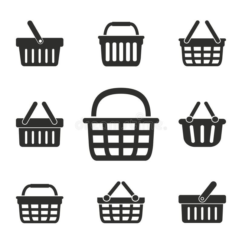Shopping basket icon set. stock vector. Illustration of icon 83209729