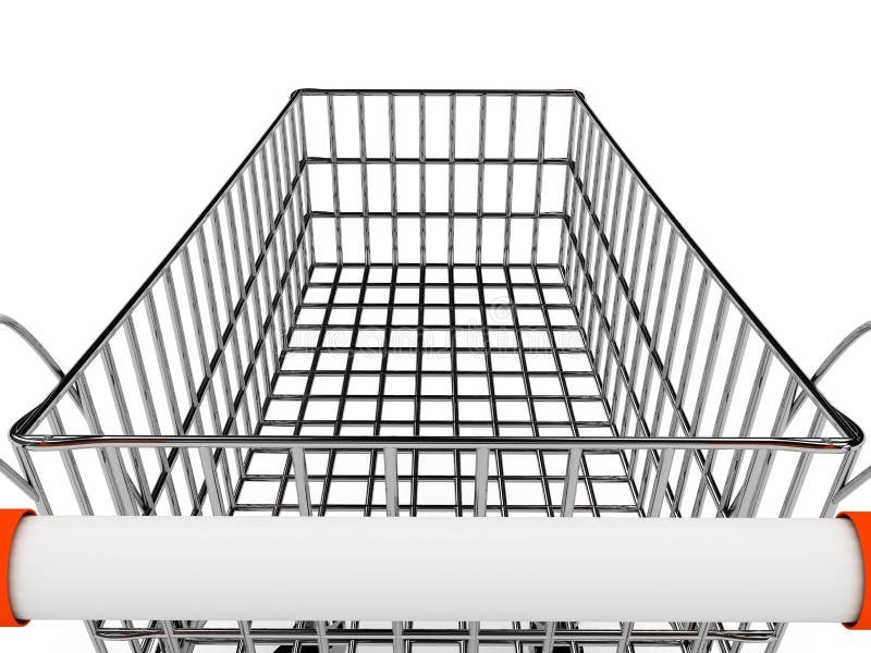 Shopping basket over white background